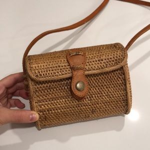 Rattan Boho Bali Rectangular Shoulder Bag